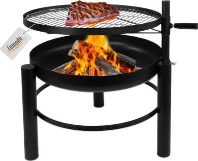 Produktbild von Feuerschale mit Grillrost, Schwenkgrill höhenverstellbar Ø60cm Stahl