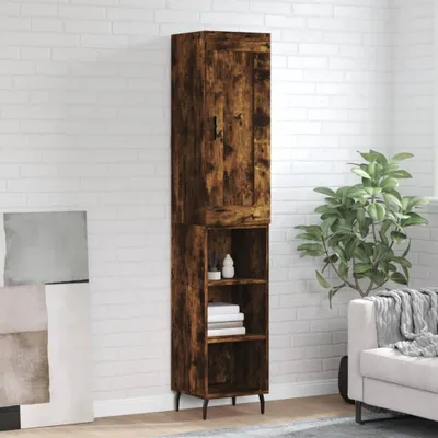 Produktbild von vidaXL Highboard Räuchereiche 34,5x34x180 cm Holzwerkstoff