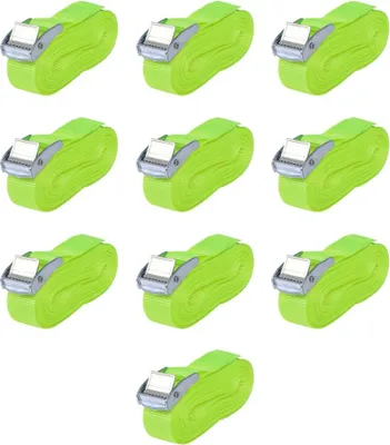 Obrázok produktu pre Upínacie popruhy 10 ks, 0,25 tony,5mx25mm, fluorescenčná zelená