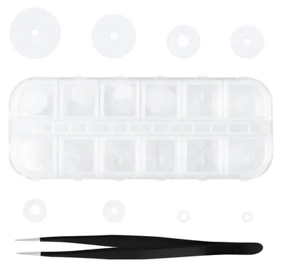 121er Set Silikon-Piercing-Discs, 6 Größen, transparent