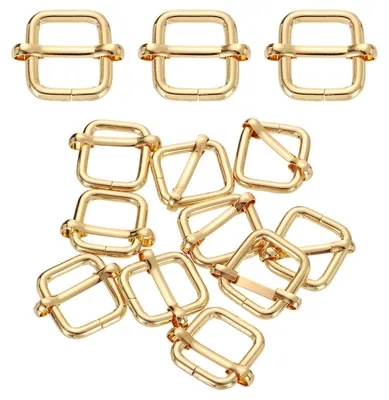 Metall-Rollverschluss 32 Stk., 15 mm, verstellbar, hellgold