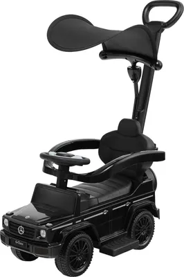 Produktbild von GOPLUS 3 in 1 Mercedes Benz Rutschauto, Schiebewagen mit Schiebegriff, verstellbarem Sonnendach, Schutzgeländer, Schwarz