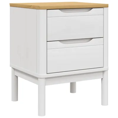 Obrázok produktu pre Nočný stolík biely 45x39x57 cm masívne borovicové drevo