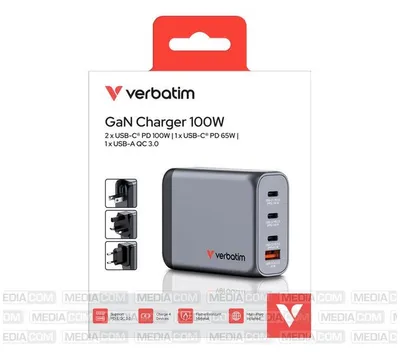 Obrázek produktu pro Verbatim GNC-100, Vnitřní, AC, 20 V, Černá, Šedá