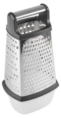 Image de Râpe de cuisine BURI en acier inoxydable avec récipient collecteur Râpe carrée
