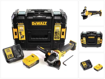 Immagine prodotto di Smerigliatrice angolare a batteria DeWalt DCG 406 M1 18V 125mm senza spazzole + 1x batteria 4.0Ah + caricabatterie + TSTAK