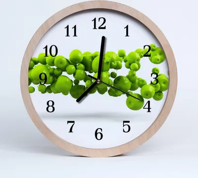 Produktbild von Holzuhr 20fi cm wanduhr - Äpfel Küche