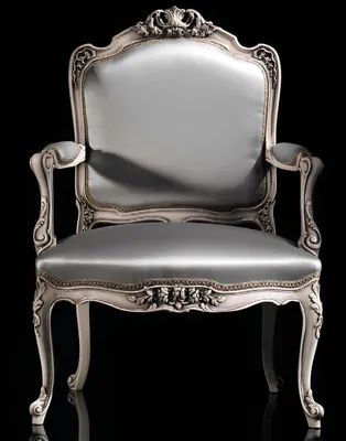 Produktbild von Esszimmer Stühle Luxus Sessel Stuhl Holz Silber Thron Barock Wohnzimmer Möbel