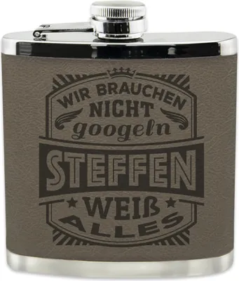 Produktbild von Personalisierter echter Kerl Flachmann mit Namen- Steffen