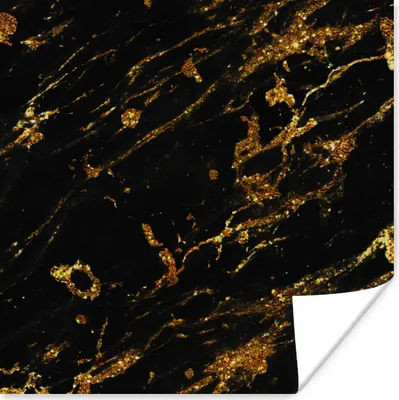 Produktbild von MuchoWow® Poster Marmor - Gold - Glitter 50x50 cm - Wohnzimmerdekoration