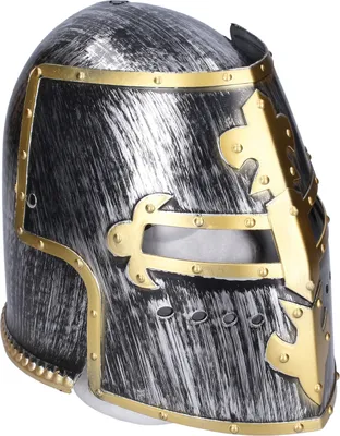 Produktbild von Karnevalsset mit mittelalterlichem Ritterhelm für Fasching und Mottoparty