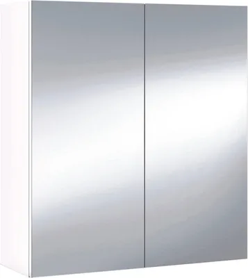 Immagine prodotto di Dmora Mobile Pensile Andaluso 21x65h cm Bianco Bianco Lucido, Specchio Incluso Apertura Battente