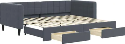Zdjęcie produktu dla VidaXL 3196740, sofa rozkładana, Szary, Pianka, Metal, Poliester, Drewno, 2230 mm, 1000 mm