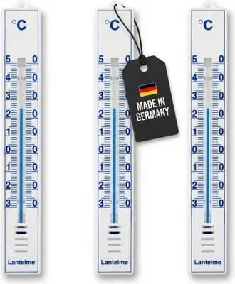 Produktbild von Lantelme 3 Stück Zimmerthermometer Garten Außen Innen Zimmer Büro Thermometer 17cm analog
