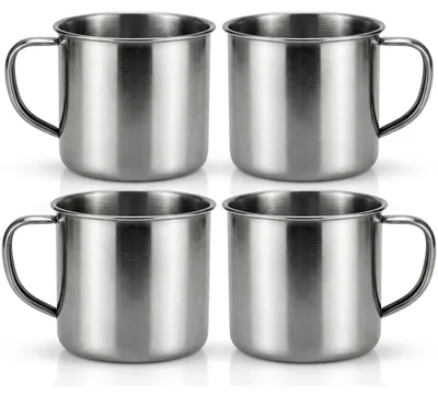 Produktbild von 4x Cadro Edelstahl Becher 820 ml mit Henkel Camping