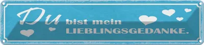Produktbild von vianmo Blechschild 10x46 cm Du bist mein Lieblingsgedanke Dekoration Spruch Zitat