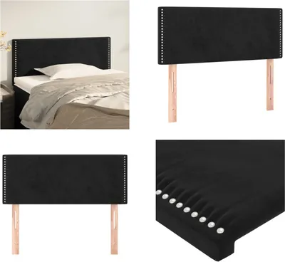Produktbild von vidaXL Kopfteil Schwarz 100x5x78/88 cm Samt - Kopfteil - Kopfteile - Bett-Kopfteil - Bettkopfteil