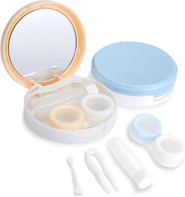 Productafbeelding van Contactlenzenhouder met Spiegel en Pincet - Set van 2 voor Thuis en Op Reis