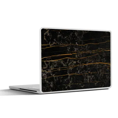 Produktbild von MuchoWow® Laptop Aufkleber Sticker Cover Marmor - Schwarz - Gold - Ader 32.5x23.5 cm - Sticker für Laptop - Selbstklebend