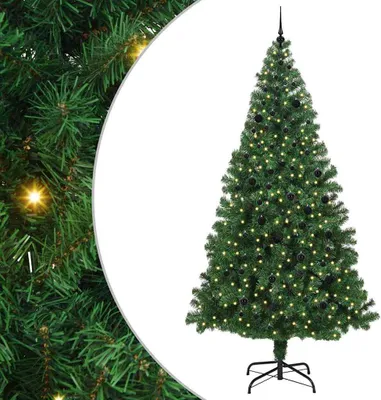 Obrázek produktu pro vidaXL Umělý vánoční stromek s 300 LED diodami se stojanem zelený 240 cm