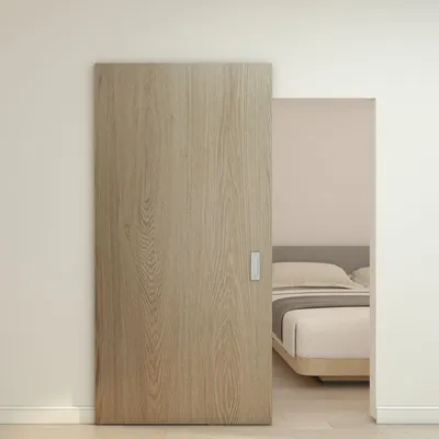 Produktbild von inova Holzschiebetür 1030 x 2100 mm, Eiche Natur, Komplettset mit unsichtbarer Laufschiene, Softclose beidseitig
