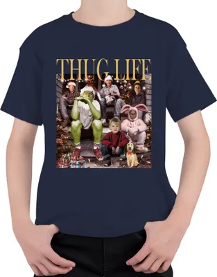 Produktbild von Thug Life Grinch Kevin Allein Zuhause - Weihnachten Christmas Xmas Uni Kinder T-Shirt, Navy, 104
