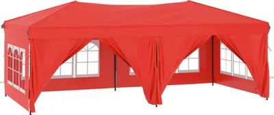 Obrázok produktu pre vidaXL Párty stan skladací s bočnými stenami červený 3x6 m - Pavilóny a párty stany