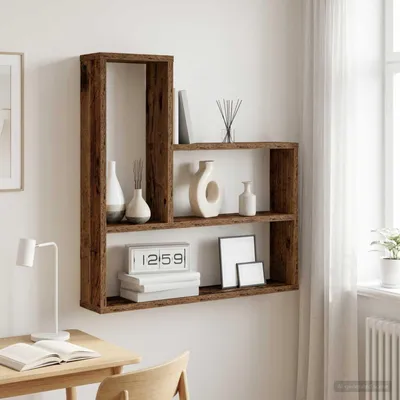 Immagine prodotto di Maison Exclusive - Scaffale a parete in legno di recupero, 60 x 11 x 60 cm, materiale: legno composito
