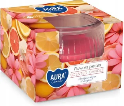 Image de Bougie parfumée en paraffine Pétales de fleurs en verre Aura 1 pièce