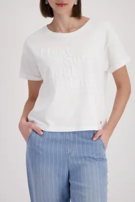 Produktbild von MONARI T-Shirt creme Größe 34 aus Baumwolle mit sanfter Haptik und rundem Halsausschnitt