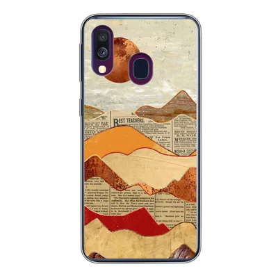 Produktbild von MuchoWow® Handyhülle Schutzhülle Hülle für Samsung Galaxy A40 Vintage - Zeitung - Marmor Silikon Softcase Handy Hülle - Handy-Tasche