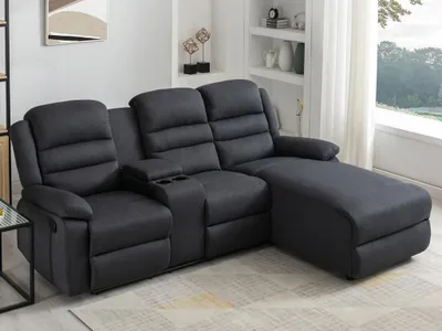 Produktbild von Ecksofa Relaxsofa - Ecke Rechts - Stoff - Anthrazit - MACEDONIA