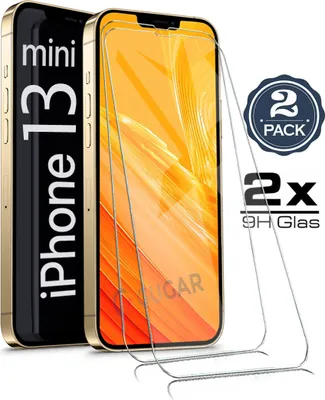 Produktbild von 2X iPhone 13 Mini (5.4") Panzerglas Glasfolie Display Schutz Folie Glas 9H Hart Echt Glas Displayschutzfolie 2 Stück