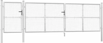 Zdjęcie produktu dla Brama ogrodowa z siatki, srebrna, 500x125 cm, ocynkowana stal