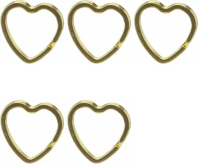 Produktbild von 5 Herz Schlüsselringe gold in Herzform