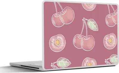 Produktbild von MuchoWow® Laptop Aufkleber Sticker Cover Design - Kirsche - Muster 25x18 cm - Laptop-Deko