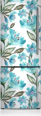 Produktbild von Dekoration Kühlschrank Aufkleber Magnete Küche Kühlschrankmagnete 70x190 cm - Türkisblumen