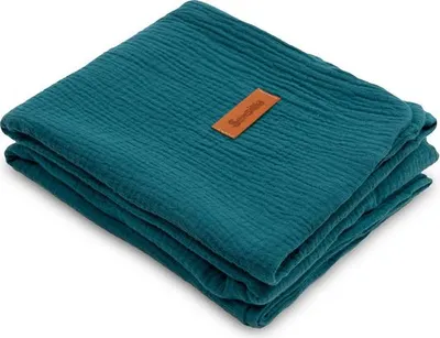 Immagine prodotto di SENSILLO - Coperta estiva in mussola per neonati - Coperta in cotone 75x100cm - Navy