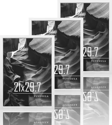 Immagine prodotto di Cornice A4 in legno bianco set di 3 portafoto certificati 21x30cm
