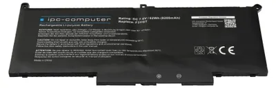 Produktbild von F3YGT Akku 62Wh für Dell