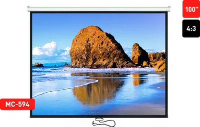 Zdjęcie produktu dla Ekran rolkowy do kina domowego 200x150cm 4:3 ekran do projektora rolkowego LCD DLP LED 3D FullHD