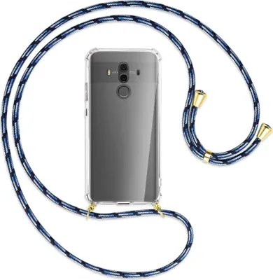 Produktbild von Handykette Backcover-Schutzhülle mit Band (Metall goldfarben) für Huawei Mate 10 Pro - Blautöne
