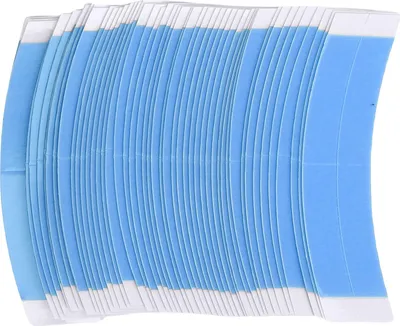 Image de 50 bandes pour perruque, double face, invisibles, résistantes à la transpiration, respirantes, autocollantes, front de dentelle pour postiche, bleu
