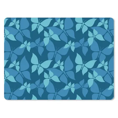 Produktbild von MuchoWow® Mauspad Mousepad Schmetterlinge - Muster - Blau 40x30 cm - Mousepads - Maus Mat - Pad - Mausunterlage - Anti Rutsch