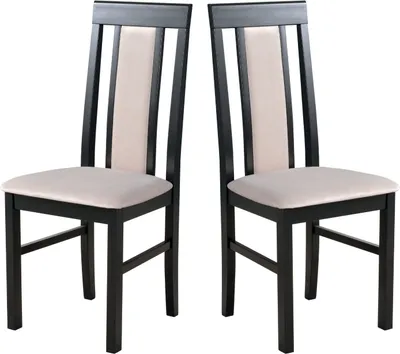 Image de Chaise de salle à manger, bois de chêne massif Chaise Chaise de cuisine - Set 2x Nilo 2 , noir