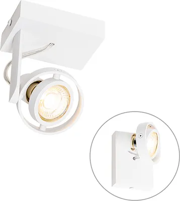 Zdjęcie produktu dla QAZQA – Nowoczesny Nowoczesny reflektor sufitowy, obrotowy i uchylny GU10 50 mm – Salon I Sypialnia – Aluminiowy Kwadratowy – Pasuje do żarówek LED GU10
