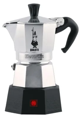 Produktbild von Bialetti Moka Elettrika, Elektrische Espressokanne, 0,09 l, Gemahlener Kaffee, Aluminium, Schwarz