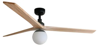 Obrázek produktu pro Energeticky úsporný stropní ventilátor s osvětlením a dálkovým ovládáním Klim L černý dub 150 cm