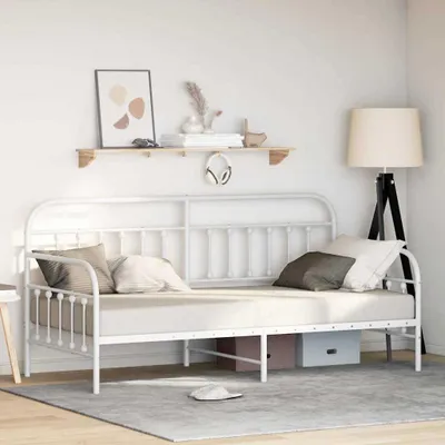 Zdjęcie produktu dla Maison Exclusive – rama łóżka dziennego, biała, 107 x 203 cm, stal malowana proszkowo