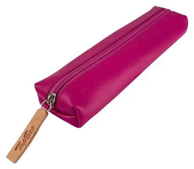 Obrázek produktu pro Plochý penál Jamnik z ekologické kůže, fuchsiová barva